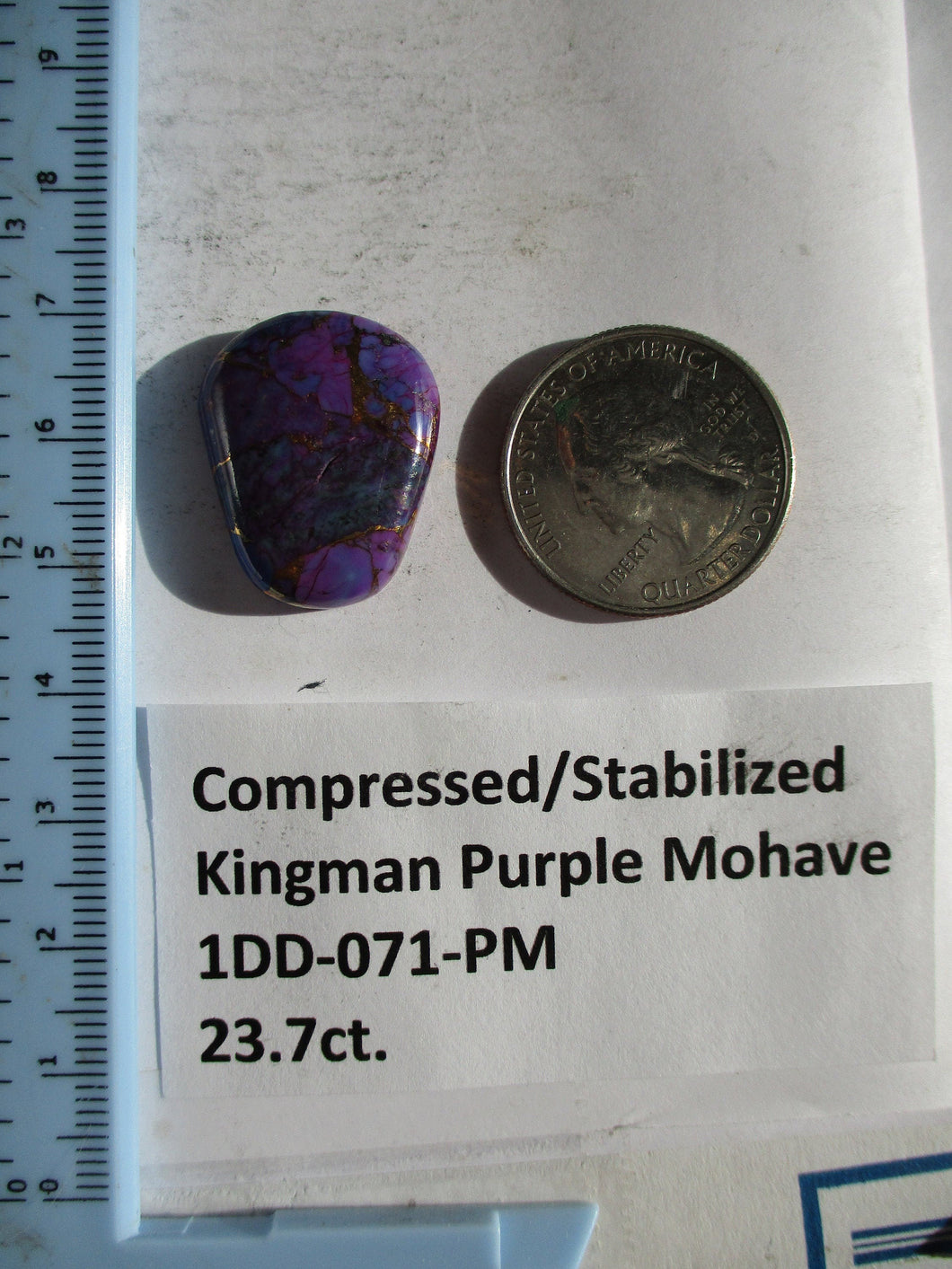 23.7 ct. (24.5x20x6 mm) Pressed/Dyed/Stabilized Kingman Purple Mohave Turquoise Gemstone 1DD 071