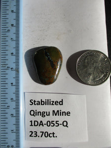 23.7 ct. (27x21x5.5 mm) Stabilized Qingu Mine (Hubei) Turquoise Cabochon, Gemstone, 1DA 055