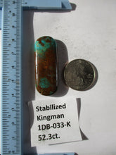 Load image into Gallery viewer, 52.3 ct. (45x17.5x6.5 mm) Stabilized Kingman Turquoise  Gemstone, 1DB 033