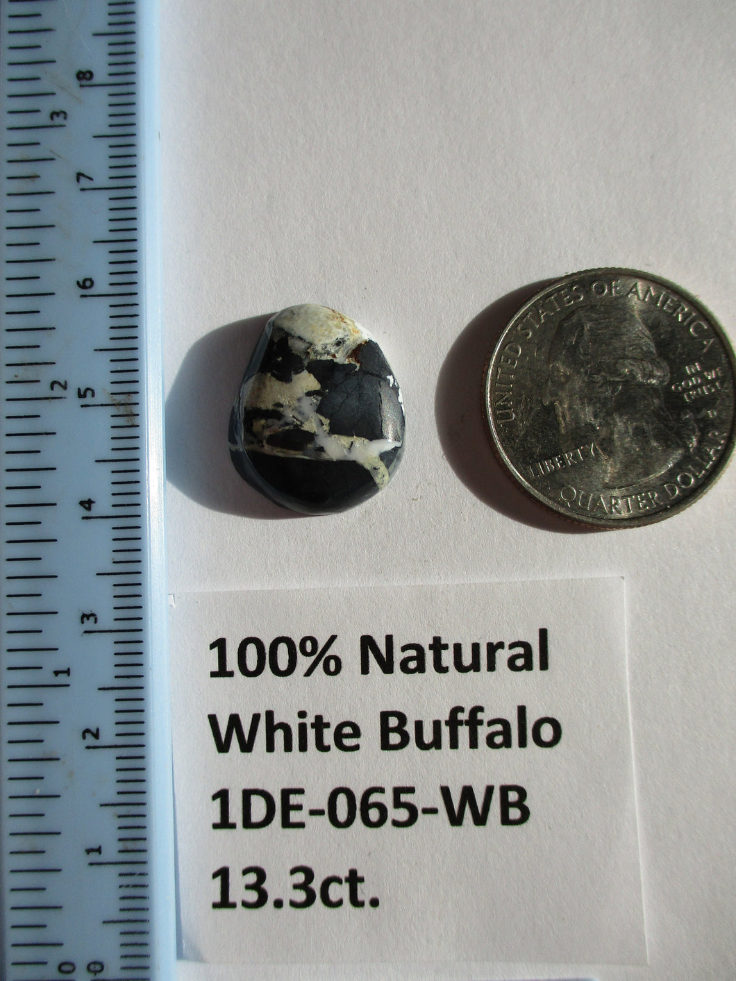 13.3 ct. (19x16x5 mm) 100% Natural White Buffalo Cabochon Gemstone 1DE 065