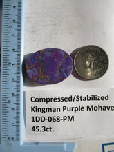 Load image into Gallery viewer, 45.3 ct. (32x24x6.5 mm) Pressed/Dyed/Stabilized Kingman Purple Mohave Turquoise Gemstone 1DD 068