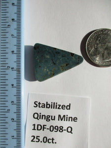 25.0 ct. (29x23x6 mm) Stabilized Qingu Mine (Hubei) Turquoise Cabochon Gemstone, 1DF 098