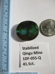 41.5 ct. (31x26.5x7 mm) Stabilized Qingu Mine (Hubei) Turquoise Cabochon Gemstone, 1DF 055