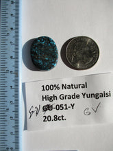 Load image into Gallery viewer, 20.8 ct (25x19.5x5 mm) 100% Natural High Grade Yungaisi (Hubei) Turquoise Cabochon, Gemstone GV 051