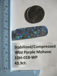 43.9ct. (43x14x7 mm) Pressed/Dyed/Stabilized Kingman Wild Purple Mohave Turquoise Gemstone 1DH 018