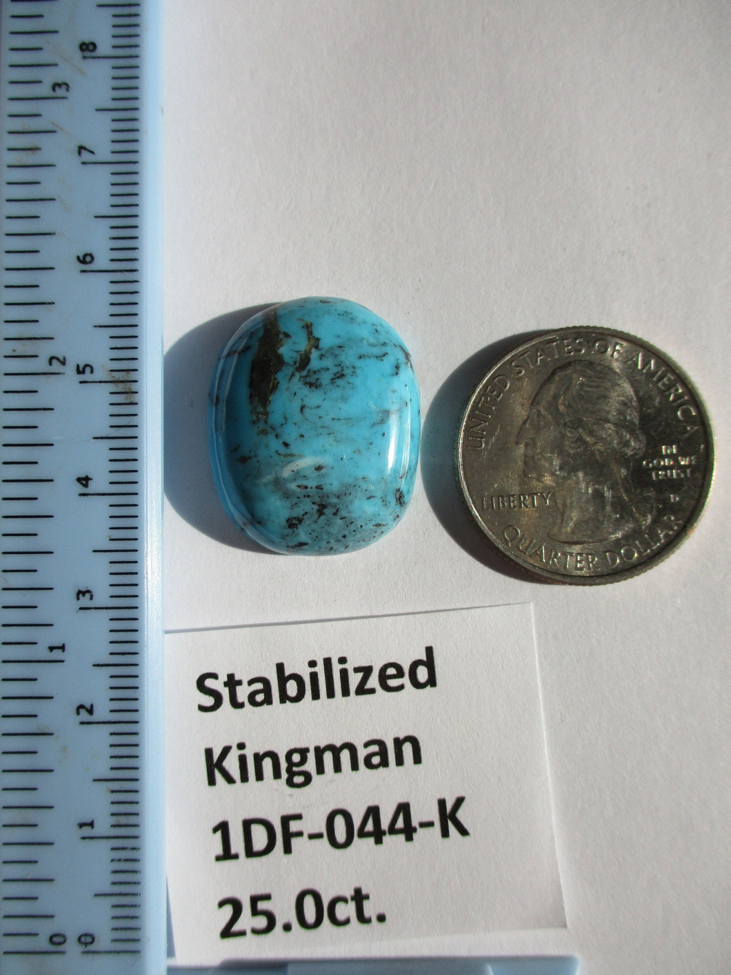25.0ct. (24.5x20x7mm) Stabilized Kingman Turquoise Cabochon Gemstone, 1DF 044