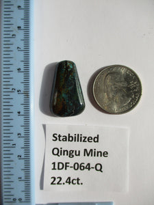 22.4 ct. (27x17x6mm) Stabilized Qingu Mine (Hubei) Turquoise Cabochon Gemstone, 1DF 064