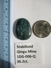 Load image into Gallery viewer, 36.2 ct. (31x23x7 mm) Stabilized Qingu Mine (Hubei) Turquoise Cabochon Gemstone, 1DG 006