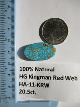Load image into Gallery viewer, 20.5 ct. (29x16x5 mm) 100% Natural High Grade Kingman Red Web Turquoise Cabochon Gemstone, HA 11