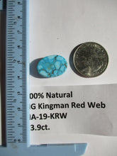 Load image into Gallery viewer, 13.9 ct. (20x14x5 mm) 100% Natural High Grade Kingman Red Web Turquoise Cabochon Gemstone, HA 19