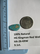 Load image into Gallery viewer, 9.1 ct. (23x13x4 mm) 100% Natural High Grade Kingman Red Web Turquoise Cabochon Gemstone, HA 26
