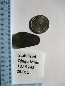 25.0 ct. (32.5x20x5.5 mm) Stabilized Qingu Mine (Hubei) Turquoise Cabochon Gemstone, 1DJ 52