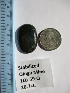 26.7 ct. (32x21x5 mm) Stabilized Qingu Mine (Hubei) Turquoise Cabochon Gemstone, 1DJ 59