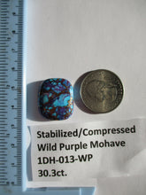 Load image into Gallery viewer, 30.3 ct. (23x19x7 mm) Pressed/Dyed/Stabilized Kingman Wild Purple Mohave Turquoise Gemstone 1DH 013