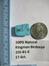 Load image into Gallery viewer, 17.6 ct. (20.5x16.5x6mm) 100% Natural Kingman Birdseye Turquoise Cabochon Gemstone, 1DJ 81