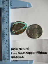 Load image into Gallery viewer, 32.8 ct. (27x22x7 mm) 100% Natural Rare Grasshopper Ribbon Turquoise Cabochon Gemstone, GV 086 s