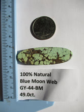 Load image into Gallery viewer, 49.0 ct. (54x17x6.5 mm) 100% Natural Web Blue Moon Turquoise Cabochon Gemstone # GY 44
