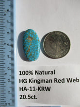 Load image into Gallery viewer, 20.5 ct. (29x16x5 mm) 100% Natural High Grade Kingman Red Web Turquoise Cabochon Gemstone, HA 11