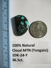 Load image into Gallery viewer, 36.5 ct. (29x19.5x7 mm) 100% Natural  Web Cloud Mountain (Yungaisi) Turquoise  Cabochon, Gemstone, # 1DK 24