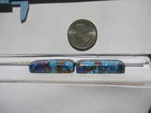 Load image into Gallery viewer, 90.3 ct. (35x13x8 mm (each)) Pressed/Dyed/Stabilized Kingman Wild Purple Mohave Turquoise Pair Gemstones, Cabochons 1DL 02