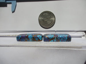 90.3 ct. (35x13x8 mm (each)) Pressed/Dyed/Stabilized Kingman Wild Purple Mohave Turquoise Pair Gemstones, Cabochons 1DL 02