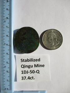 37.4 ct. (30x28x5.5 mm) Stabilized Qingu Mine (Hubei) Turquoise Cabochon Gemstone, 1DJ 50