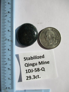 29.3 ct. (26x24x6.5 mm) Stabilized Qingu Mine (Hubei) Turquoise Cabochon Gemstone, 1DJ 58