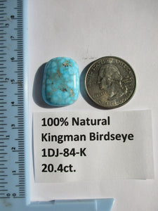 20.4 ct. (23x17x6 mm) 100% Natural Kingman Birdseye Turquoise Cabochon Gemstone, 1DJ 84