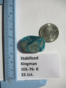 33.1 ct. (30x20x7 mm) Stabilized Kingman Turquoise Cabochon Gemstone, 1DL 76