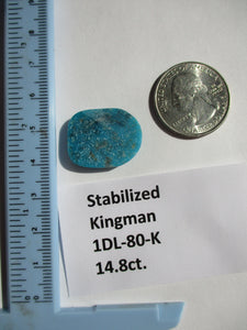 14.8 ct. (23x18x4 mm) Stabilized Kingman Turquoise Cabochon Gemstone, 1DL 80