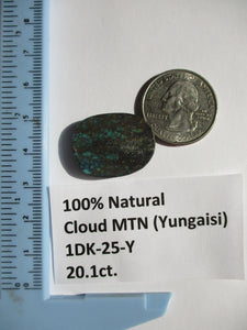20.1 ct. (25x19.5x5 mm) 100% Natural  Web Cloud Mountain (Yungaisi) Turquoise  Cabochon, Gemstone, # 1DK 25