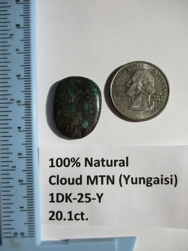 20.1 ct. (25x19.5x5 mm) 100% Natural  Web Cloud Mountain (Yungaisi) Turquoise  Cabochon, Gemstone, # 1DK 25