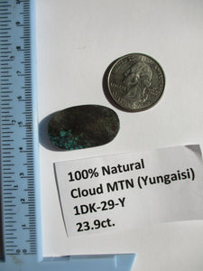 23.9 ct. (29x17x5 mm) 100% Natural  Web Cloud Mountain (Yungaisi) Turquoise  Cabochon, Gemstone, # 1DK 29