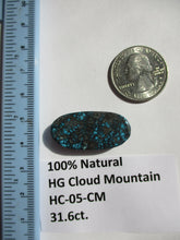 Load image into Gallery viewer, 31.6 ct. (32x15x7 mm) 100% Natural High Grade Web Cloud Mountain (Hubei)) Turquoise Cabochon Gemstone, HC 05
