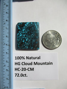72.0 ct. (34x28x6.5 mm) 100% Natural High Grade Web Cloud Mountain (Hubei) Turquoise Cabochon Gemstone, HC 20