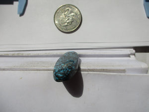 33.8 ct. (42x15x6 mm) 100% Natural High Grade Web Cloud Mountain (Hubei) Turquoise Cabochon Gemstone, HC 24