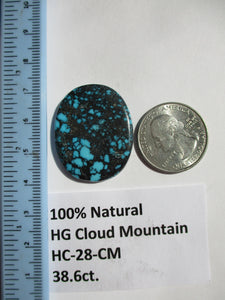 38,6 ct. (33x27x4.5 mm) 100% Natural High Grade Web Cloud Mountain (Hubei) Turquoise Cabochon Gemstone, HC 28