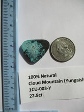 Load image into Gallery viewer, 22.9 ct. (27.5x22x4.5 mm) 100% Natural Web Cloud Mountain (Hubei) Turquoise Cabochon Gemstone, 1CU 003