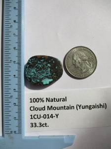 33.3 ct. (27.5x22x6 mm) 100% Natural Cloud Mountain (Hubei) Turquoise Cabochon Gemstone, 1CU 014