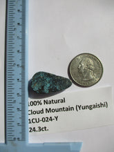 Load image into Gallery viewer, 24.3 ct. (28x15x7.5 mm) 100% Natural Cloud Mountain (Hubei) Turquoise Cabochon Gemstone, 1CU 024