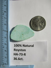 Load image into Gallery viewer, 36.6 ct (38x25x6 mm) 100% Natural Royston Turquoise Cabochon Gemstone, HA 73