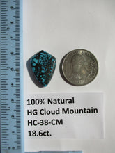 Load image into Gallery viewer, 18.5 ct. (24x17x6 mm) 100% Natural High Grade Web Cloud Mountain (Hubei)) Turquoise Cabochon Gemstone, HC 38