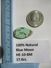 Load image into Gallery viewer, 17.0 ct. (26x15x5 mm) 100% Natural Blue Moon Turquoise Cabochon Gemstone, HE 10
