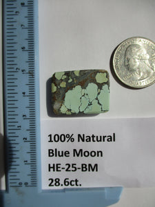 28.6 ct. (26x19x6 mm) 100% Natural Web Blue Moon Turquoise Cabochon Gemstone, HE 25