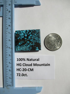 72.0 ct. (34x28x6.5 mm) 100% Natural High Grade Web Cloud Mountain (Hubei) Turquoise Cabochon Gemstone, HC 20