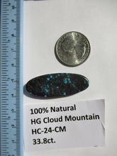 Load image into Gallery viewer, 33.8 ct. (42x15x6 mm) 100% Natural High Grade Web Cloud Mountain (Hubei) Turquoise Cabochon Gemstone, HC 24