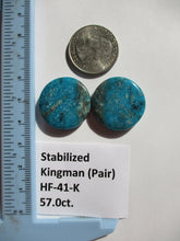 Load image into Gallery viewer, 57.0 ct (25 round x 5.5 mm) Stabilized Kingman Turquoise Pair Cabochon Gemstone, HF 41