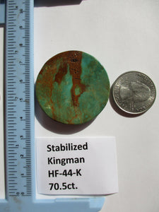 70.5 ct (40 round x 6 mm) Stabilized Kingman Turquoise Cabochon Gemstone, HF 44