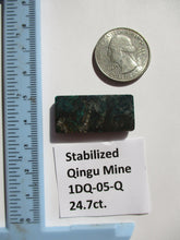 Load image into Gallery viewer, 24.7 ct. (32.5x15.5x5 mm) Stabilized Qingu Mine (Hubei) Turquoise Cabochon, Gemstone, 1DQ 05