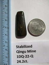 Load image into Gallery viewer, 24.2 ct. (36x15x5 mm) Stabilized Qingu Mine (Hubei) Turquoise Cabochon, Gemstone, 1DQ 022